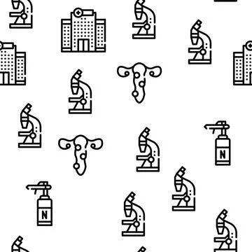 Gynecologist Treatment Vector Seamless Pattern Stock Illustration