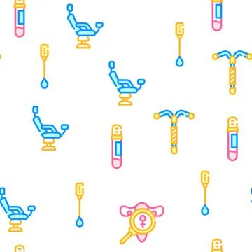 Gynecologist Treatment Vector Seamless Pattern Stock Illustration