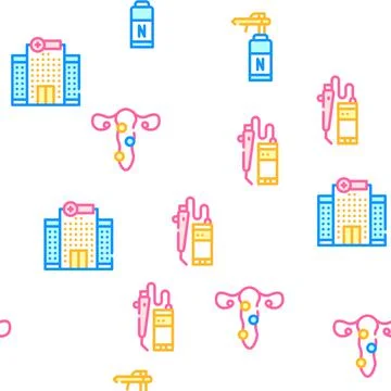 Gynecologist Treatment Vector Seamless Pattern Stock Illustration