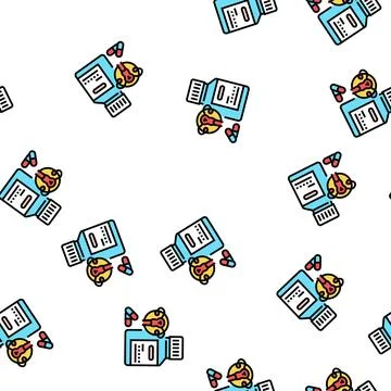 Gynecology pills vector seamless pattern sign イラスト素材