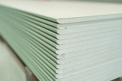 Gypsum Board Construction Stack 库存照片
