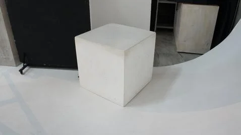 Gypsum cube, cement cube, design object Foto stock