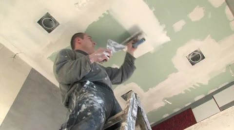 Gypsum finish Stock Footage 11832300