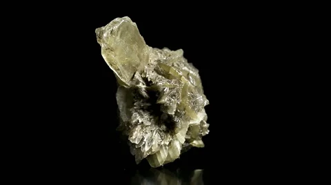 Gypsum rose with large singular crystal loopable rotation Stock Footage 60961027