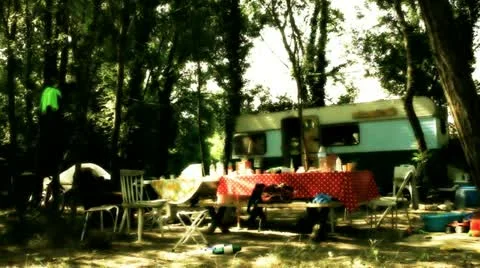 Gypsy camp 01 Stock Footage 21928469
