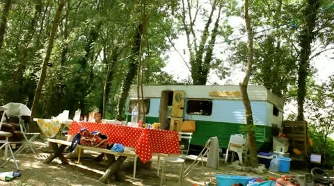Gypsy camp 02 Stock Footage 21988411