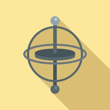Gyro momentum icon flat . Accelerometer gyroscope Stock Illustration