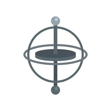 Gyro momentum icon flat vector. Accelerometer gyroscope Stock Illustration