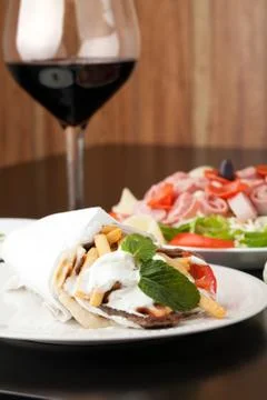 Gyro Pita Wrap Stock Photos