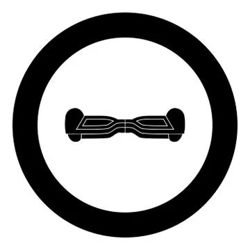 Gyroboard black icon in circle Stock Illustration