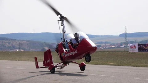 Gyroplane (slow motion) Stock Footage 102030507