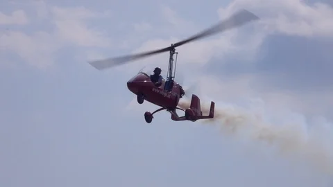 Gyroplane (slow motion) Stock Footage 102031023