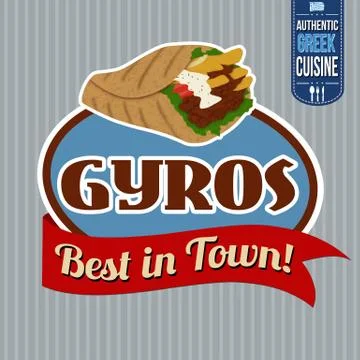 Gyros sticker or label Stock Illustration
