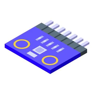 Gyroscope chip icon, isometric style Stock Illustration