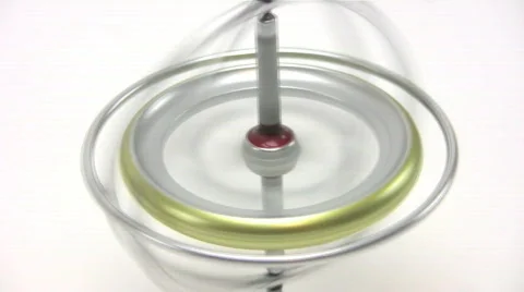 Gyroscope Close Up on White Background Stock Footage 619354