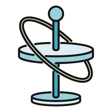 Gyroscope device illustrating physics of rotation and motion Stock Illustration