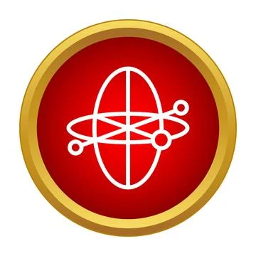 Gyroscope device with orbiting elements illustrating rotation concept Stock Illustration