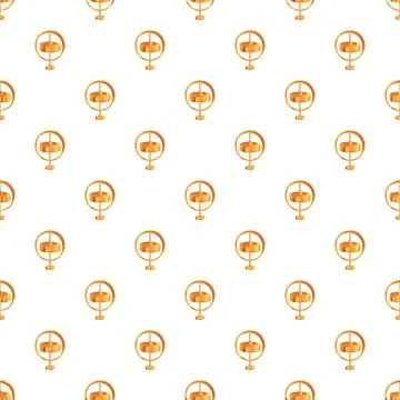 Gyroscope golden instruments creating seamless pattern background Stock Illustration