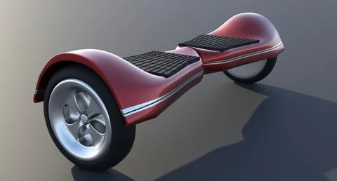 Gyroscope hoverboard electric scooter isolate on white 3d render Foto stock
