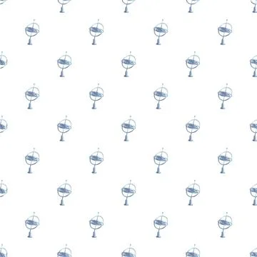 Gyroscope instruments seamless pattern creating physics background Stock Illustration