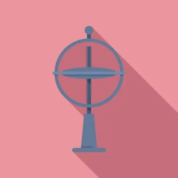 Gyroscope model icon flat . Accelerometer sensor Stock Illustration