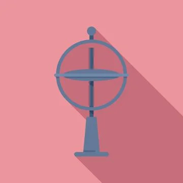 Gyroscope model icon flat vector. Accelerometer sensor Stock Illustration