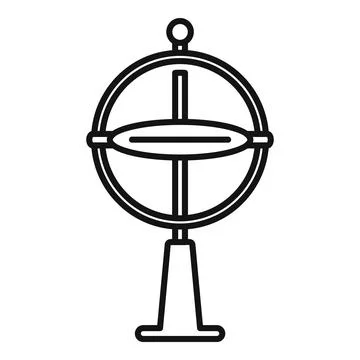 Gyroscope model icon outline . Accelerometer sensor Stock Illustration