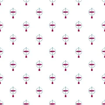 Gyroscope physics rotation motion seamless pattern Stock Illustration