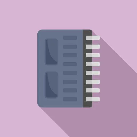 Gyroscope processor icon flat vector. Accelerometer phone sensor Stock Illustration