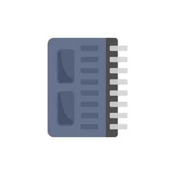 Gyroscope processor icon flat vector. Accelerometer phone sensor Stock Illustration
