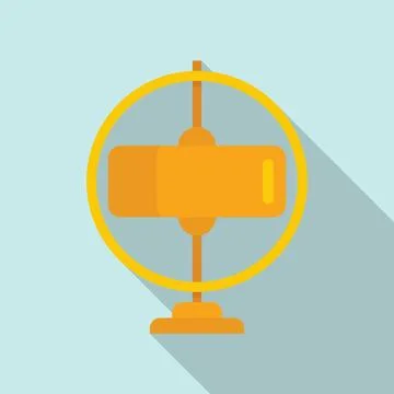Gyroscope stand icon flat . Sensor momentum Stock Illustration