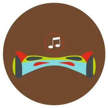 Gyroscope. Vector icons in a flat style on a color road background Stock Illustration