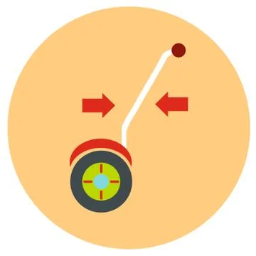 Gyroscope. Vector icons in a flat style on a color road background Stock Illustration