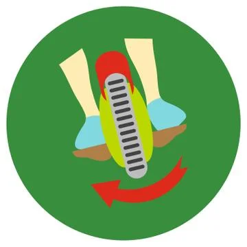 Gyroscope. Vector icons in a flat style on a color road background Stock Illustration