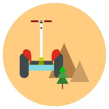 Gyroscope. Vector icons in a flat style on a color road background Stock Illustration