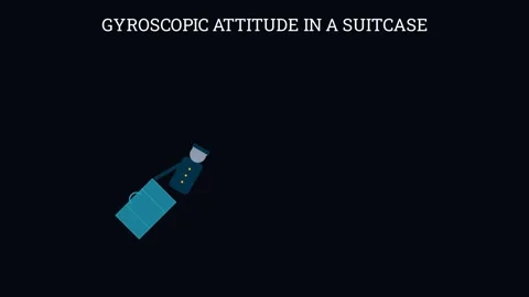 Gyroscopic attitude in a suitcase 스톡 동영상 335190581