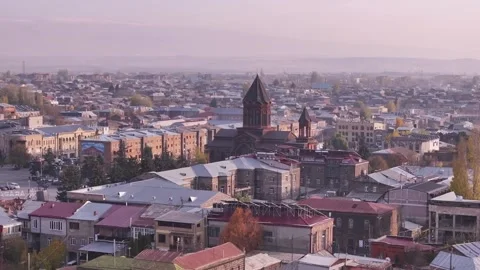 Gyumri churches by  drone 4 Stock Footage 330782719