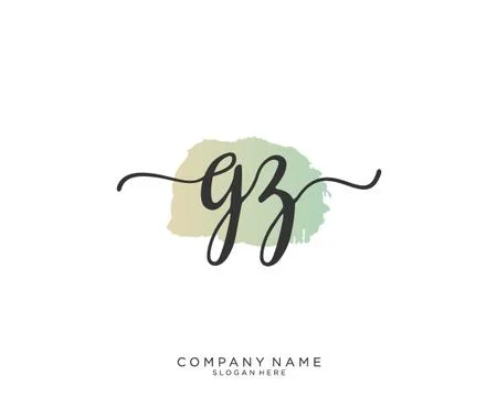 GZ Initial handwriting logo design Stock Illustration