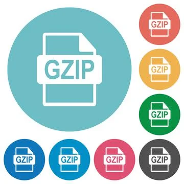 GZIP file format flat round icons Ilustração Stock