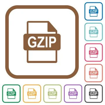 GZIP file format simple icons Stock-Illustration