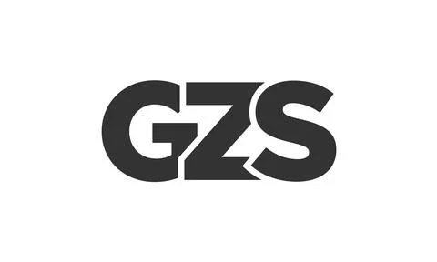 GZS logo design template with strong and modern bold text. Initial based ve.. Stock Illustration