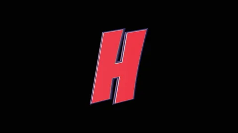 H Alphabet Comic Letter, with Alpha Matte, Loop Stock-Footage 130648483