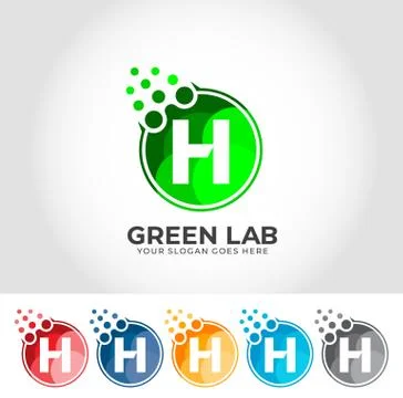 H Alphabet Lab Creative Logo Design Concept 스톡 일러스트