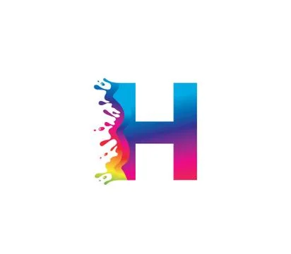 H Alphabet Painting logo Design Concept Stock Illustration