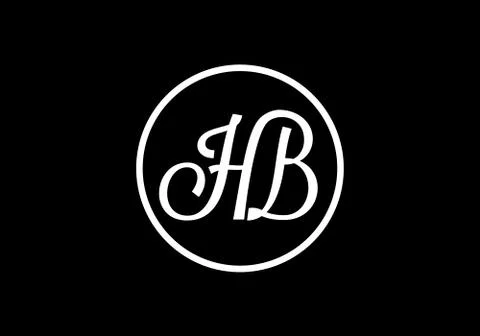 H B Initial Letter Logo design Stock Illustration
