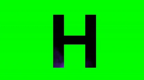 "H" Chromakey Green Screen Animated Fire Snow Water Explosion Lettering Stock Footage 133045
