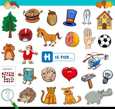 H is for educational game for children 스톡 일러스트