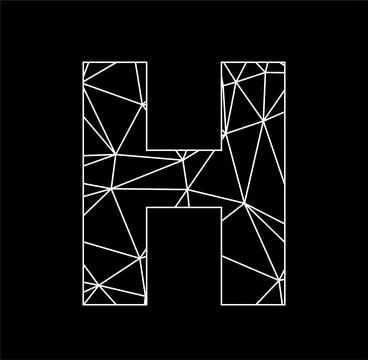 H geometric triangle block chain font Stock Illustration