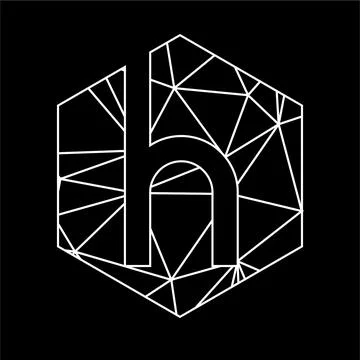 H geometric triangle blockchain font Stock Illustration