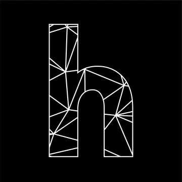 H geometric triangle blockchain font Stock Illustration